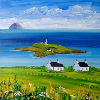 Image of Ailsa Craig from Kildonan by Sheila Fowler